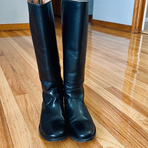 Frye Melissa Button Back Zip Black leather boots women size 6.5 - Picture 8 of 10